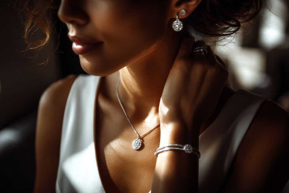 Как подобрать серебряные украшения к белому платью